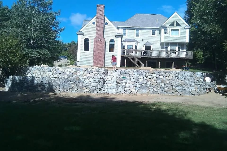 Curved Retaining Wall Installation
