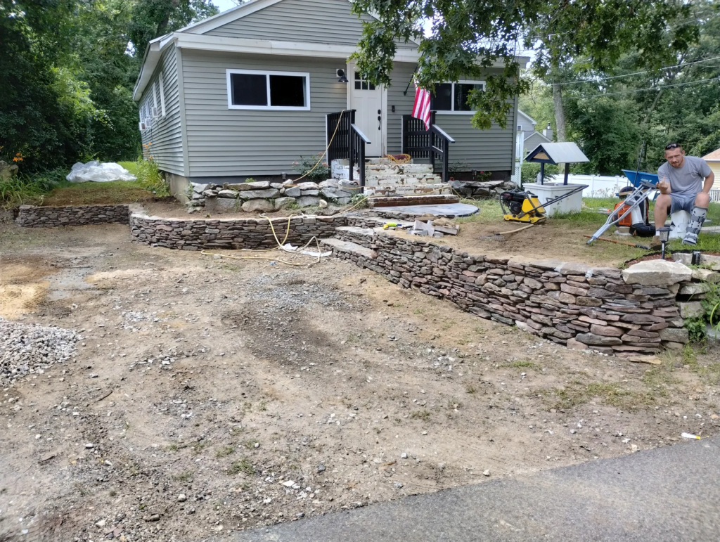 Fieldstone Retaining Wall Build